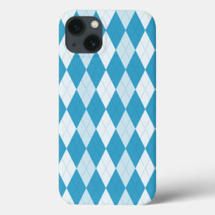 ピーコックブルーアーガイル小ダイヤモンド形 iPhone 13ケース