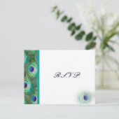 ピーコックブルーウェディングrsvpカード インビテーションポストカード (スタンド正面)