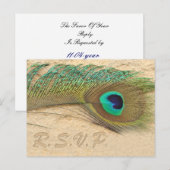 ピーコックブルーウェディングrsvpカード インビテーションポストカード (正面/裏面)