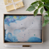 ピーコックブルーウォーター絵画カラーのアートティッシュ 薄葉紙 (ギフト)