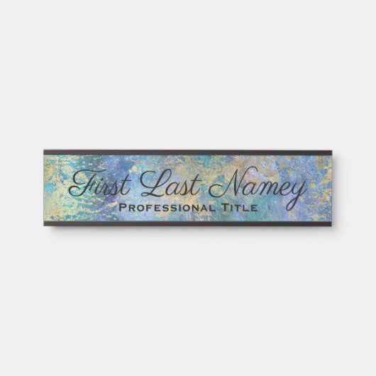 ピーコックブルーオフィスのドアのエレガント標識名プレート サインプレート (正面)