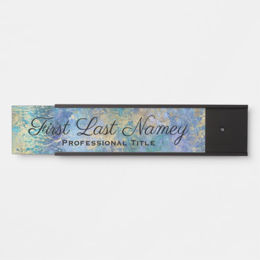 ピーコックブルーオフィスのドアのエレガント標識名プレート サインプレート (正面)