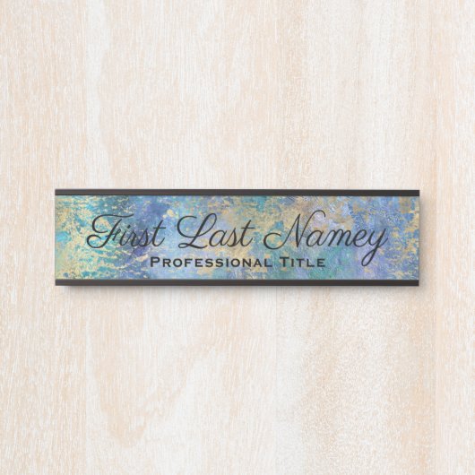 ピーコックブルーオフィスのドアのエレガント標識名プレート サインプレート (正面)