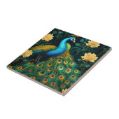 ピーコックブルーカラフルイラストレーション タイル (側面)