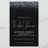 ピーコックブルーグリッターバジェットブライダルシャワーブラック (正面)