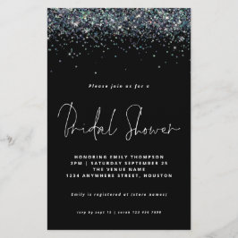 ピーコックブルーグリッターバジェットブライダルシャワーブラック