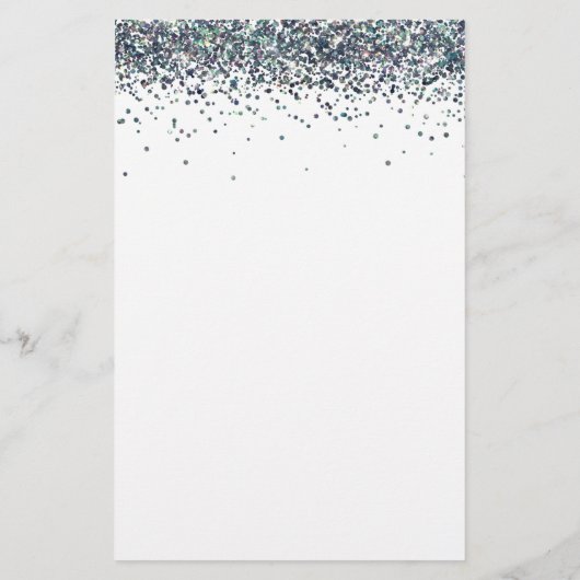 ピーコックブルーグリッターバジェットブライダルシャワー招待状 (裏面)