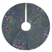 ピーコックブルーグリーンギャラクティックグリッター ブラッシュドポリエステルツリースカート (正面)