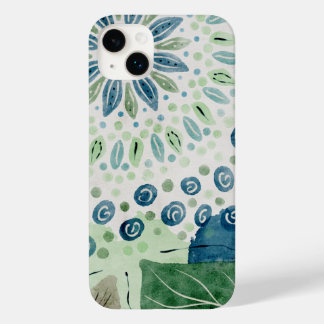 ピーコックブルーグリーンパターンフローラ Case-Mate iPhone 14 PLUSケース
