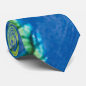 ピーコックブルーグリーン羽毛質夏トロピカル ネクタイ (ロール)