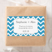 ピーコックブルーシェブロン水ボトカスタマイズル – それ！ ラベル (インサイチュ)