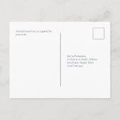 ピーコックブルージュエルトーンフローラ金ゴールド結婚文字 ポストカード (裏面)