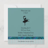 ピーコックブルーダンスパーティの招待状 招待状 (裏面)