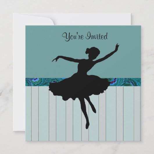 ピーコックブルーダンスパーティの招待状 招待状 (正面)