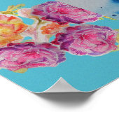 ピーコックブルーバードウォーター色アクアバラポスター ポスター (角)