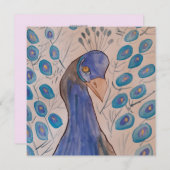 ピーコックブルーフラットグリーティングカード (正面/裏面)