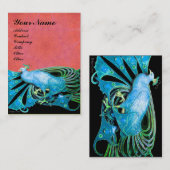 ピーコックブルーブラックアンティークピンク 名刺 (正面/裏面)