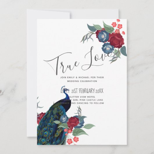 ピーコックブルーブルガンディーウィンター秋の結婚式予算 (正面)