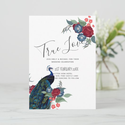 ピーコックブルーブルガンディーウィンター秋の結婚式予算 (スタンド正面)