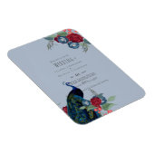 ピーコックブルーブルガンディーウィンター秋の結婚式予算 マグネット (右側)