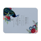 ピーコックブルーブルガンディーウィンター秋の結婚式予算 マグネット (横)