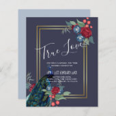 ピーコックブルーブルガンディーウィンター秋の結婚式 (正面/裏面)