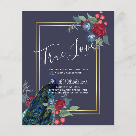 ピーコックブルーブルガンディーウィンター秋の結婚式 (正面)