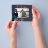 ピーコックブルーブルガンディーウィンター秋の結婚式 チラシ (手)