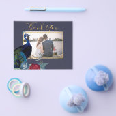 ピーコックブルーブルガンディーウィンター秋の結婚式 チラシ (シングル)