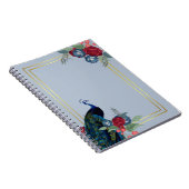 ピーコックブルーブルガンディーウィンター秋の結婚式 ノートブック (右側)