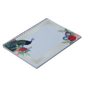 ピーコックブルーブルガンディーウィンター秋の結婚式 ノートブック (左側)