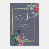 ピーコックブルーブルガンディーウィンター秋の結婚式 ポストイット (正面)