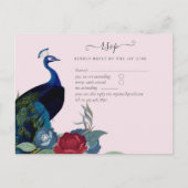 ピーコックブルーブルガンディーウィンター秋の結婚式 ポストカード (正面)