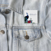 ピーコックブルーブルグンディウィンター秋の結婚式 缶バッジ (インサイチュ)