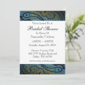 ピーコックブルーペイズリーブライダルシャワー 招待状 (スタンド正面)