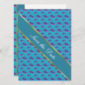 ピーコックブルーペイズリー セーブザデート (正面/裏面)