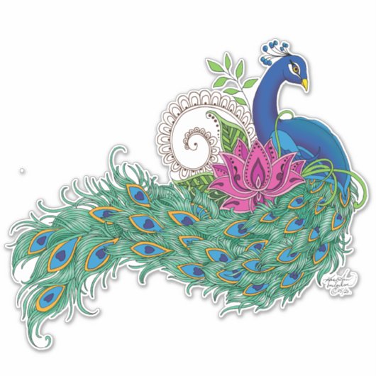 ピーコックブルーロータスフラワーヘンナ シール (正面)