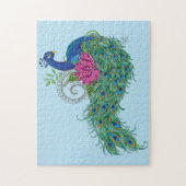 ピーコックブルーロータスフラワーヘンナ ジグソーパズル (縦)