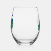 ピーコックブルーロータスフラワーヘンナ ステムなしワイングラス (左)