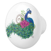 ピーコックブルーロータスフラワーヘンナ セラミックノブ (右)