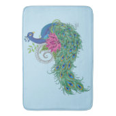 ピーコックブルーロータスフラワーヘンナ バスマット (正面縦)