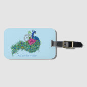 ピーコックブルーロータスフラワーヘンナ ラゲッジタグ (正面横)