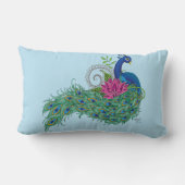 ピーコックブルーロータスフラワーヘンナ ランバークッション (裏面)