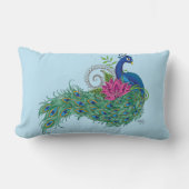 ピーコックブルーロータスフラワーヘンナ ランバークッション (正面)