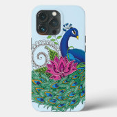 ピーコックブルーロータスフラワーヘンナ Case-Mate iPhoneケース (裏面)