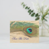 ピーコックブルー日付を保存 案内ポストカード (スタンド正面)