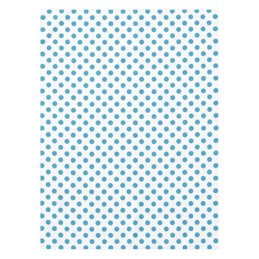 ピーコックブルー水玉模様サークル テーブルクロス (正面)