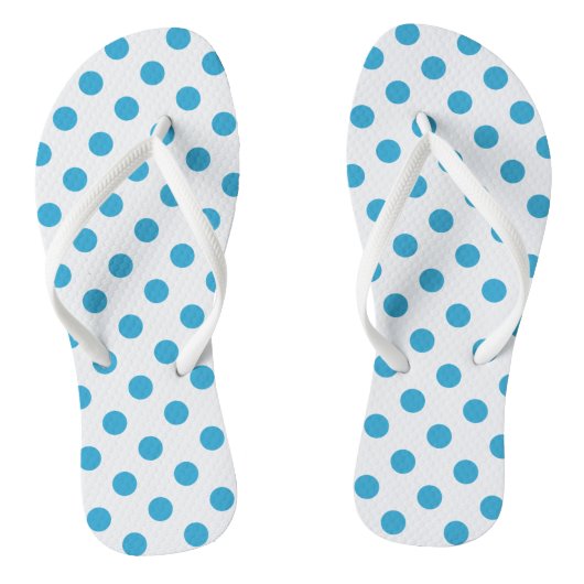 ピーコックブルー水玉模様サークル ビーチサンダル (ソール)