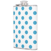 ピーコックブルー水玉模様サークル フラスク (左)