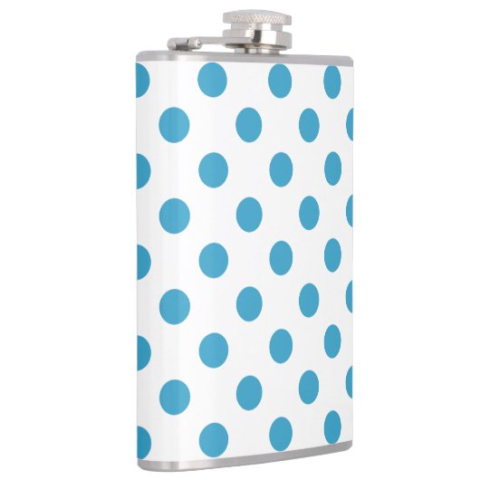 ピーコックブルー水玉模様サークル フラスク (右)